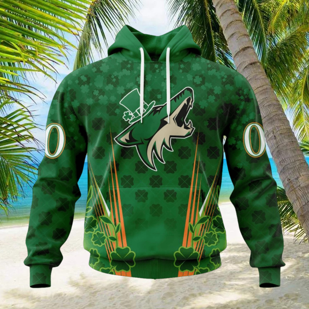 Personalized NHL Arizona Coyotes Full Green Design For St. Patrick’s Day Hoodie Personalized NHL Arizona Coyotes Full Green Design For St. Patrick’s Day Hoodie