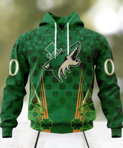 Personalized NHL Arizona Coyotes Full Green Design For St. Patrick’s Day Hoodie