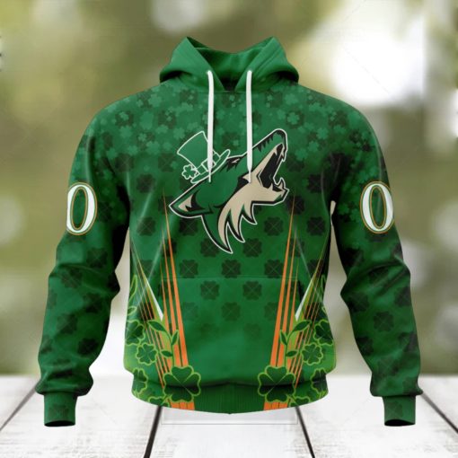 Personalized NHL Arizona Coyotes Full Green Design For St. Patrick’s Day Hoodie