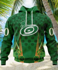 Personalized NHL Carolina Hurricanes Full Green Design For St. Patrick’s Day Hoodie