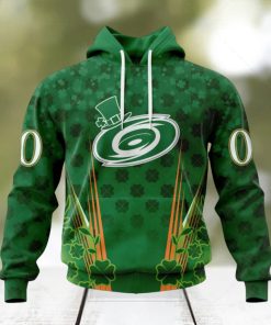 Personalized NHL Carolina Hurricanes Full Green Design For St. Patrick’s Day Hoodie