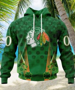 Personalized NHL Chicago Blackhawks Full Green Design For St. Patrick’s Day Hoodie
