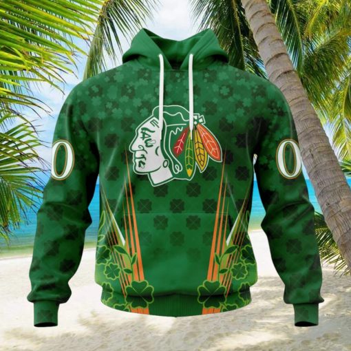 Personalized NHL Chicago Blackhawks Full Green Design For St. Patrick’s Day Hoodie