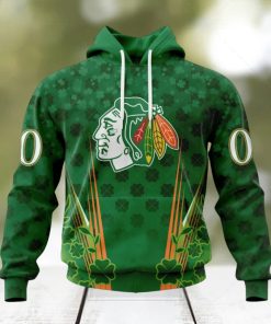Personalized NHL Chicago Blackhawks Full Green Design For St. Patrick’s Day Hoodie