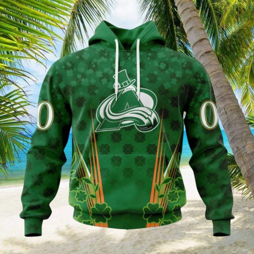Personalized NHL Colorado Avalanche Full Green Design For St. Patrick’s Day Hoodie