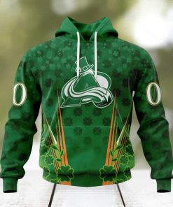 Personalized NHL Colorado Avalanche Full Green Design For St. Patrick’s Day Hoodie