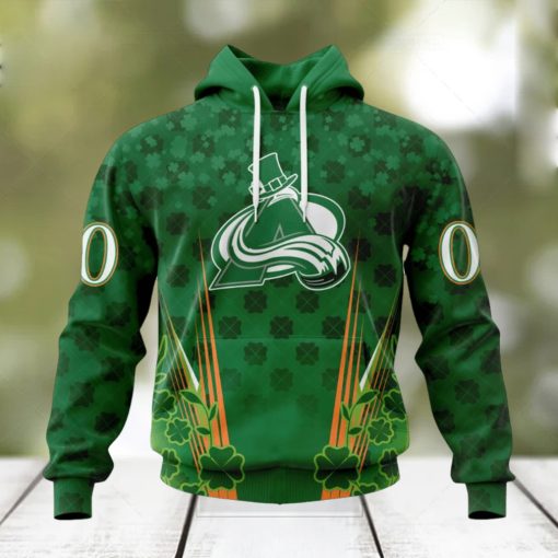 Personalized NHL Colorado Avalanche Full Green Design For St. Patrick’s Day Hoodie