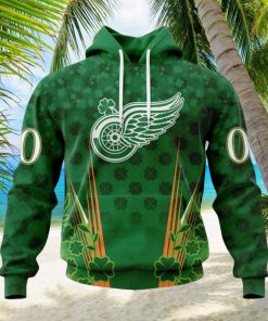 Personalized NHL Detroit Red Wings Full Green Design For St. Patrick’s Day Hoodie
