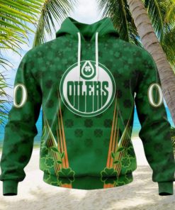 Personalized NHL Edmonton Oilers Full Green Design For St. Patrick’s Day Hoodie