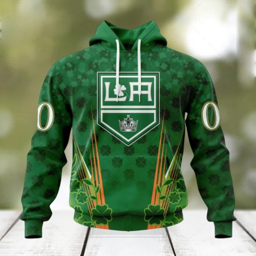 Personalized NHL Los Angeles Kings Full Green Design For St. Patrick’s Day Hoodie