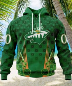 Personalized NHL Minnesota Wild Full Green Design For St. Patrick’s Day Hoodie