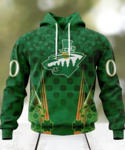 Personalized NHL Minnesota Wild Full Green Design For St. Patrick’s Day Hoodie
