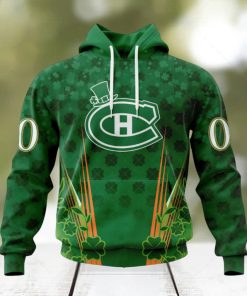 Personalized NHL Montreal Canadiens Full Green Design For St. Patrick’s Day Hoodie