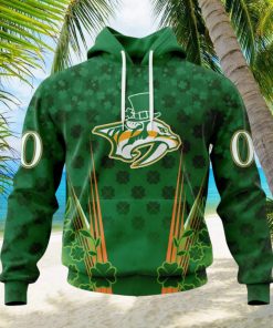 Personalized NHL Nashville Predators Full Green Design For St. Patrick’s Day Hoodie