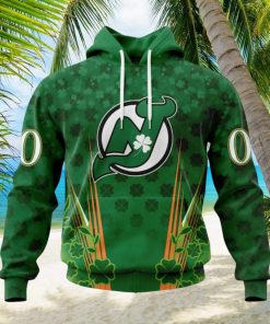 Personalized NHL New Jersey Devils Full Green Design For St. Patrick’s Day Hoodie