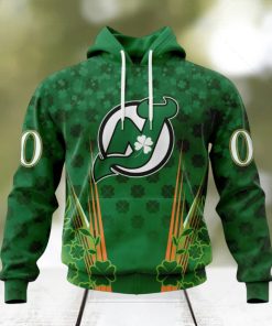 Personalized NHL New Jersey Devils Full Green Design For St. Patrick’s Day Hoodie