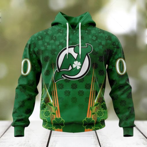 Personalized NHL New Jersey Devils Full Green Design For St. Patrick’s Day Hoodie
