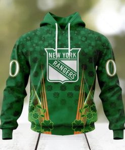 Personalized NHL New York Rangers Full Green Design For St. Patrick’s Day Hoodie