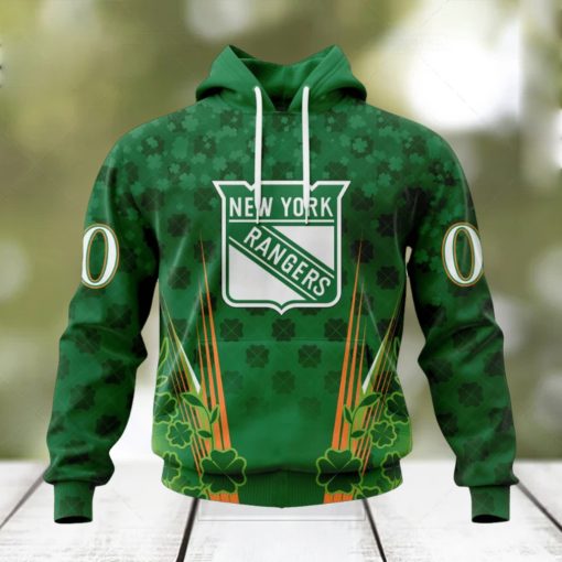 Personalized NHL New York Rangers Full Green Design For St. Patrick’s Day Hoodie