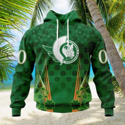 Personalized NHL Ottawa Senators Full Green Design For St. Patrick’s Day Hoodie