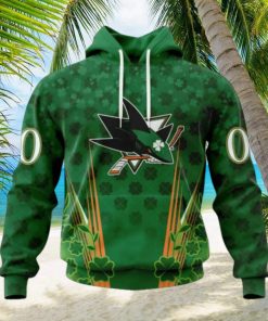 Personalized NHL San Jose Sharks Full Green Design For St. Patrick’s Day Hoodie