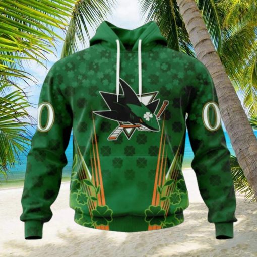 Personalized NHL San Jose Sharks Full Green Design For St. Patrick’s Day Hoodie
