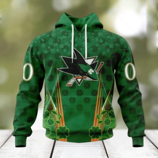 Personalized NHL San Jose Sharks Full Green Design For St. Patrick’s Day Hoodie