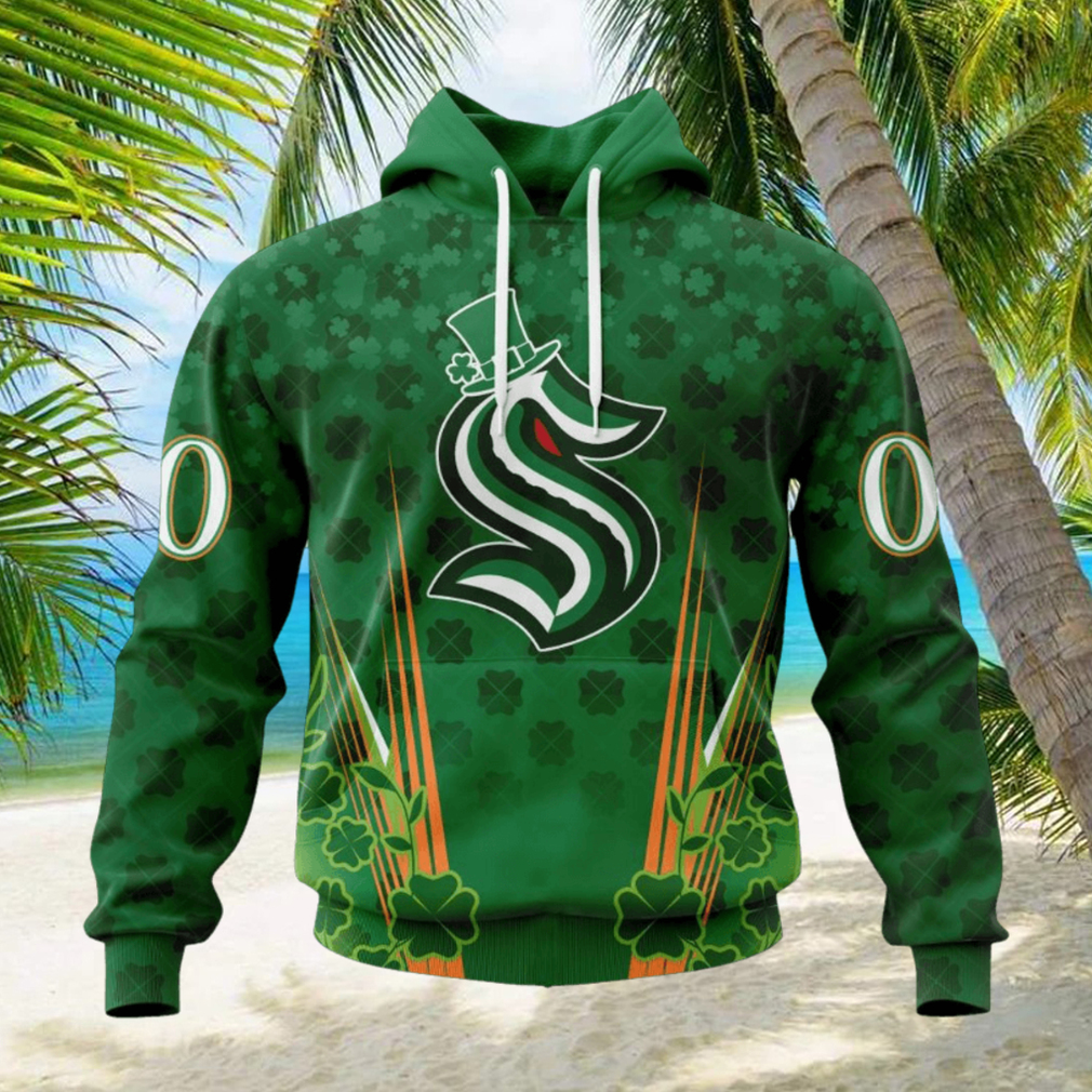 Personalized NHL Seattle Kraken Full Green Design For St. Patrick’s Day Hoodie Personalized NHL Seattle Kraken Full Green Design For St. Patrick’s Day Hoodie