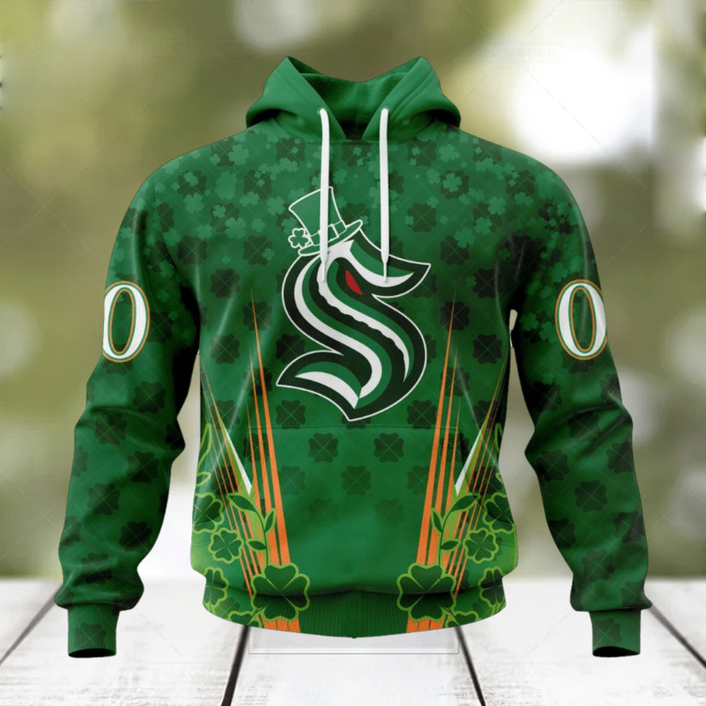 Personalized NHL Seattle Kraken Full Green Design For St. Patrick’s Day Hoodie Personalized NHL Seattle Kraken Full Green Design For St. Patrick’s Day Hoodie