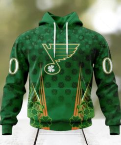 Personalized NHL St. Louis Blues Full Green Design For St. Patrick’s Day Hoodie