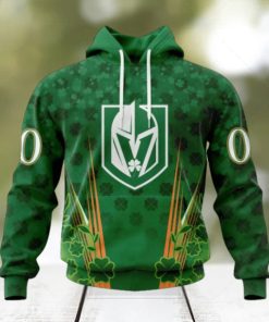 Personalized NHL Vegas Golden Knights Full Green Design For St. Patrick’s Day Hoodie