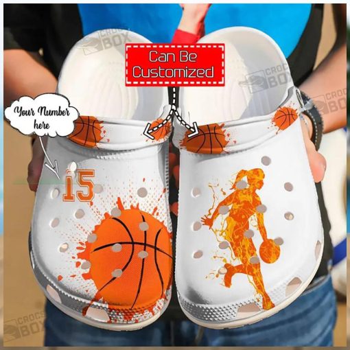 Personalized Name Number Girl Basketball Crocs