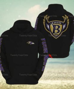 Personalized Nfl Baltimore Ravens Custom Name 3D All Over Print Hoodie Zipup Hoodie Sweatshirt Tshirt Football Gift