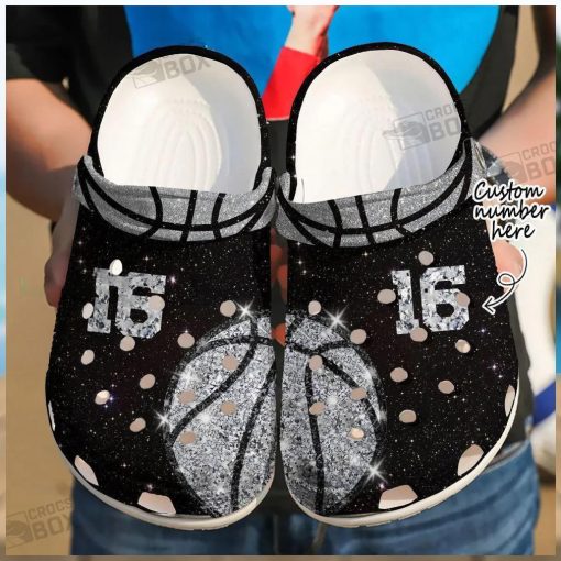 Personalized Number Basketball Diamond Crocs