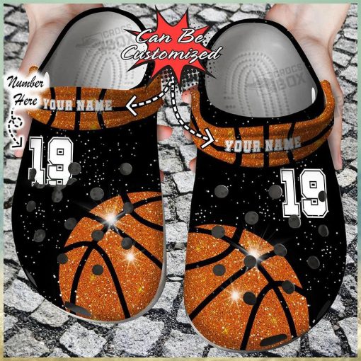 Personalized Number Glow Dimond Basketball Crocs