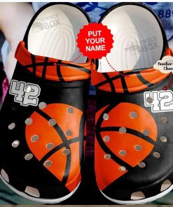 Personalized Number Heart Basketball Crocs Shoes