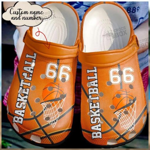 Personalized Number Love Mix Color Basketball Crocs