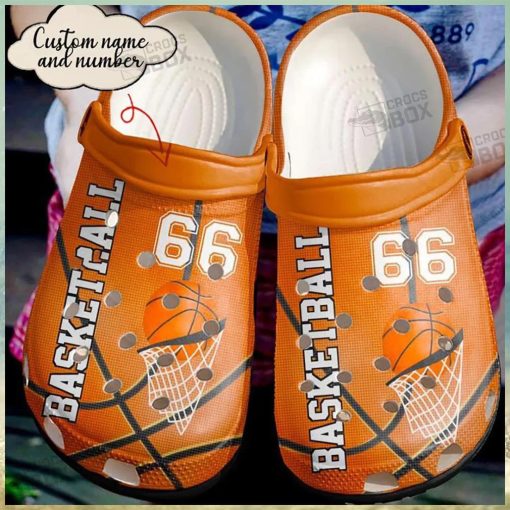 Personalized Number Love Mix Color Basketball Crocs