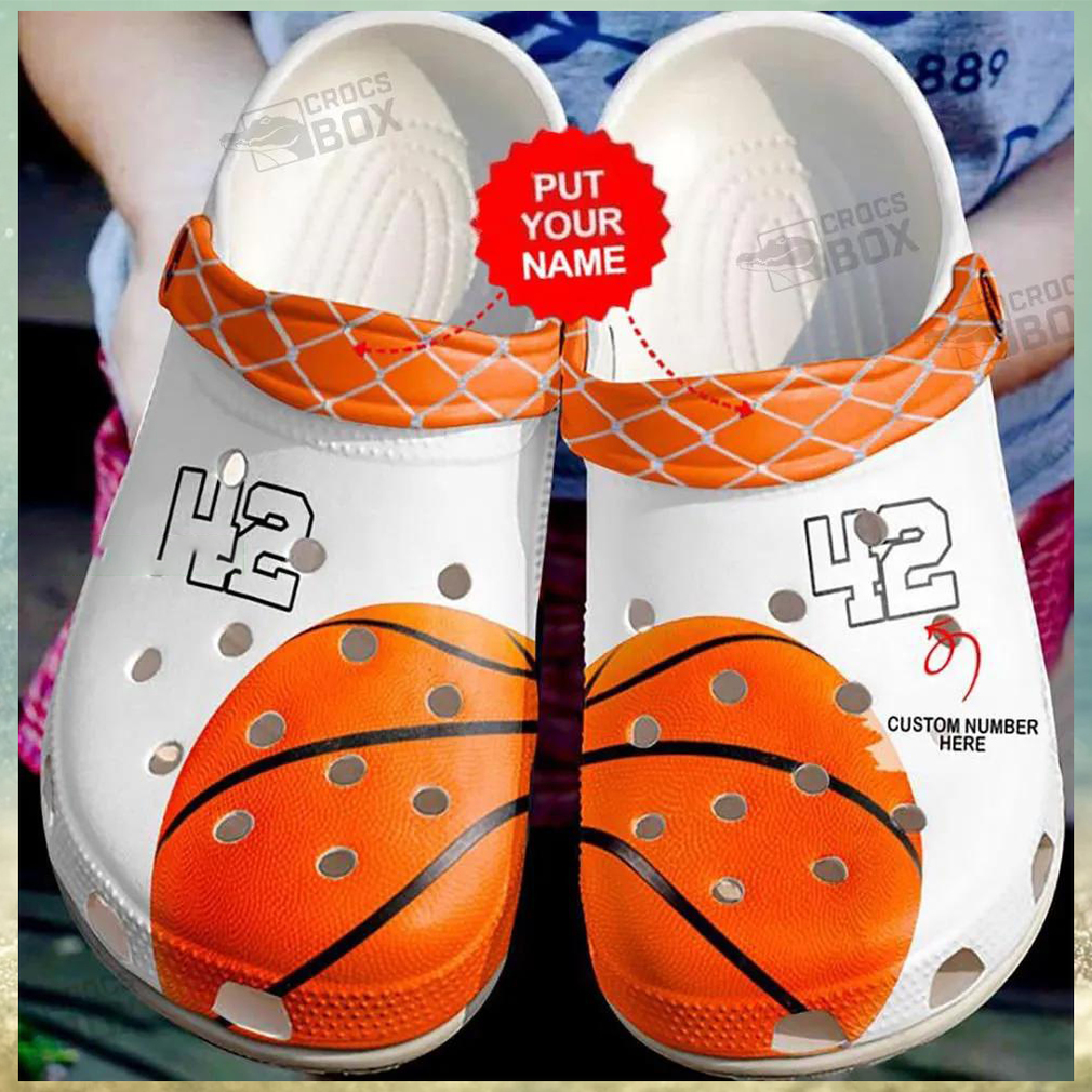 Personalized Number Lover White Basketball Crocs Shoes Personalized Number Lover White Basketball Crocs Shoes
