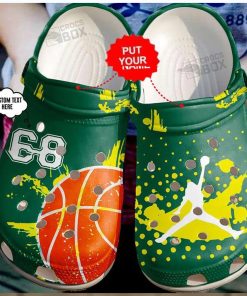 Personalized Number My Passion Basketball Green Crocs Clogs