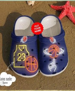 Personalized Number Neon Basketball Crocs