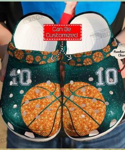 Personalized Number Pitch Basketball Crocs Shoes