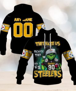 Personalized Pittsburgh Steelers Grinch They Hate Us Because They Ain’t Us Steelers Hoodie