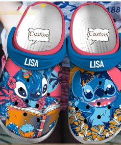 Personalized Read A Book Stitch Crocs Clog Shoes