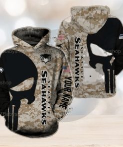 Personalized Seattle Seahawks Nfl Custom Name 3D Printed Pull Over Hoodie Zip Up Hoodie Sweatshirt Tshirt Football Gift