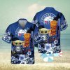 Clemson Tigers Baby Yoda Short Sleeve Button Up Tropical Hawaiian Shirt