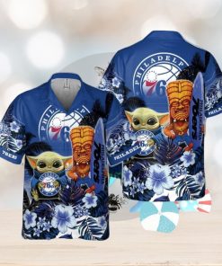 Philadelphia 76Ers Baby Yoda National Basketball 3D Association Hawaiian Shirt