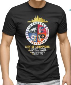 Philadelphia City Of Champions Eagles, Phillies, Flyers And 76ers T Shirt
