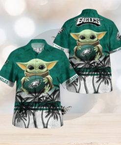 Philadelphia Eagles Baby Yoda 3D Hawaiian Shirt For Men And Women