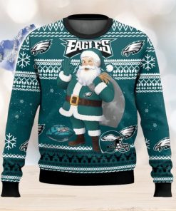 Philadelphia Eagles Funny Santa Claus 3D Christmas Sweater Ugly Christmas Sweater Christmas Gift Ideas